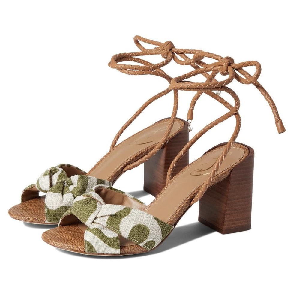 Like New  Sam Edelman Bodhi Block Heel Ankle Lace Up Sandals